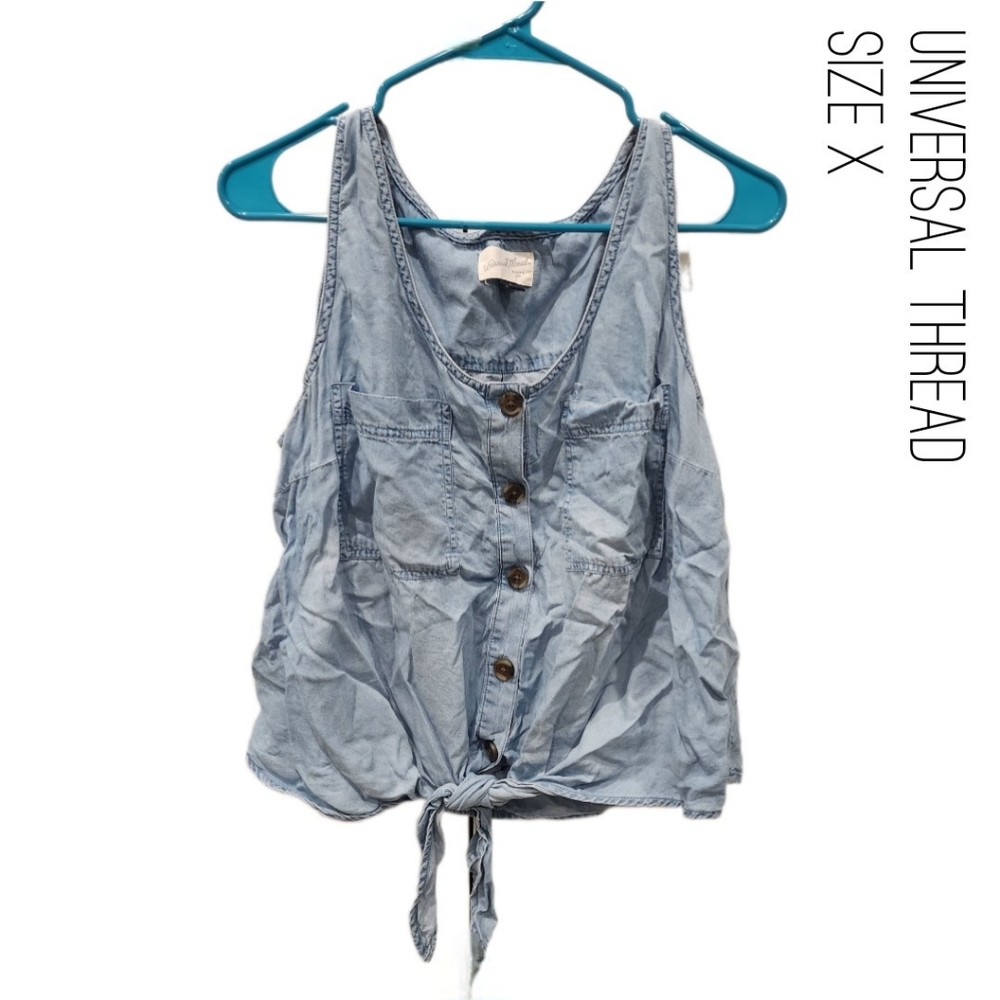 Denim tie crop top, Universal Thread, size X